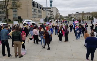 Protesters gather at capitol to oppose leaked opinion draft of Dobbs v. Jackson. 05.02.2022